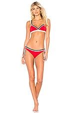 Morgan Lane Jourdan Bikini Top In Cherry Revolve