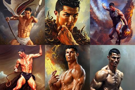 Beautiful Oil Painting Depicting Cristiano Ronaldo Stable Diffusion