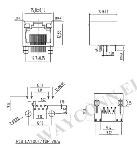 Rj45 Connector Drawing