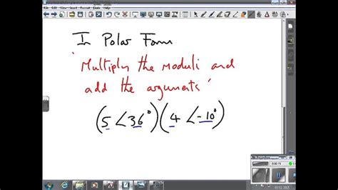 Multiplying Complex Numbers In Polar Form Youtube