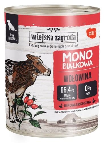 Wiejska Zagroda mokra karma dla psa MONOPROTEINOWA Wołowina 800g PETSTARS