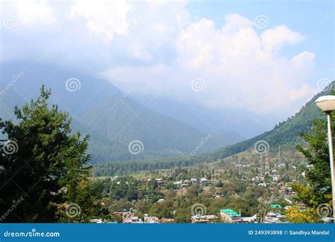 aerial view   valley  pahalgam kashmir india stock photo