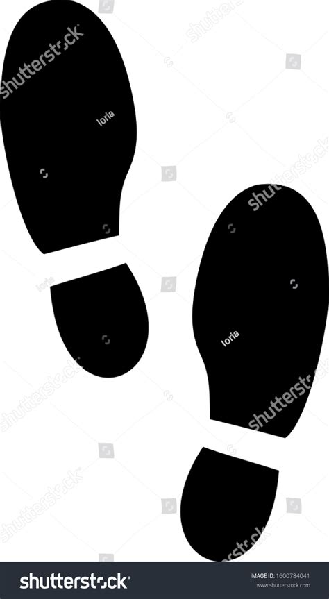 Vector Silhouette Shoe Print Black White Stock Vector (Royalty Free ...