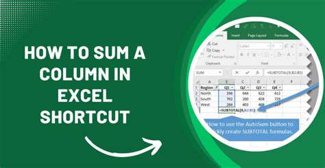 How To Sum A Column In Excel Shortcut Earn Excel