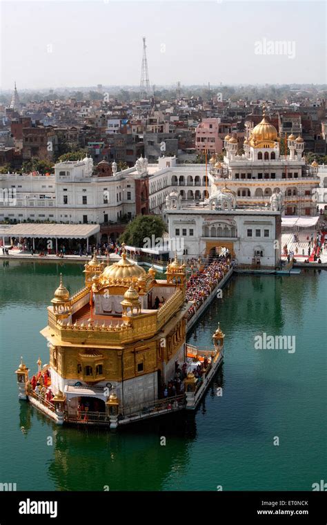 Aerial view of Harmandir Sahib or Darbar Sahib or Golden temple in ...