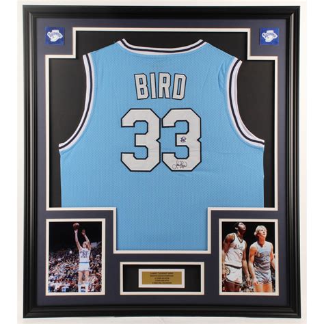 Larry Bird Signed X Custom Framed Jersey Display Bird Hologram