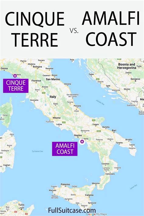 cinque terre  amalfi coast    visit  map info tips