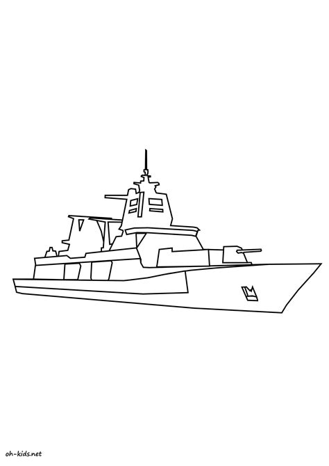 Coloriage Bateau De Guerre Transport Dessin Colorier