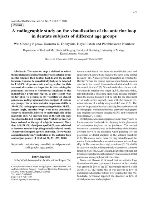 radiographic study   anterior loop  dental implant