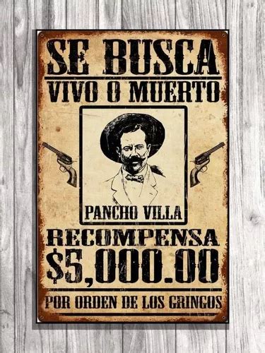 Cuadro Decorativo De Pancho Villa Se Busca Stickers Cuotas Sin