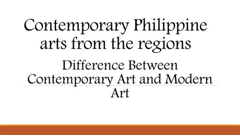 Contemporary Philippine Arts From The Regions Module During Online