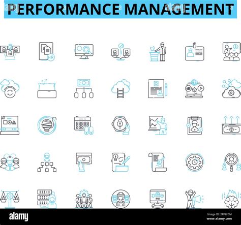 Conjunto De Iconos Lineales De Gesti N Del Rendimiento M Tricas