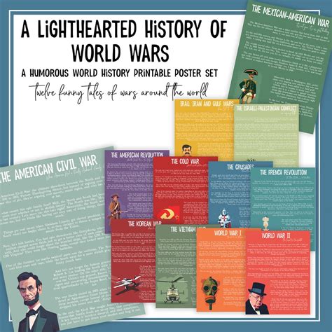 Funny History Of Wars Bulletin Board Set Ap World History Posters High