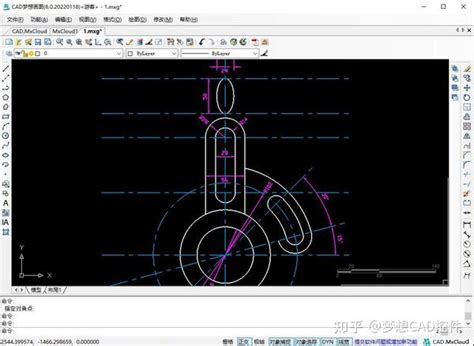 Cad机械零件平面绘制练习二 知乎