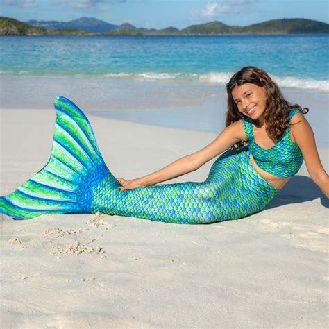 Aussie Green Mermaid Tail Girls Mermaid Tail Fin Fun Mermaid Tails