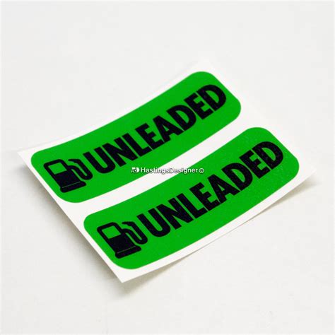 2x UNLEADED FUEL Stickers – stickrs.uk