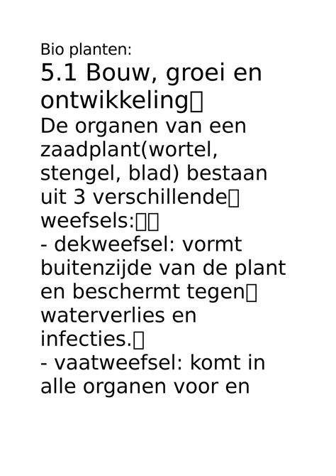 Bio Planten V Biologie Voor Jou Bio Planten Bouw Groei En