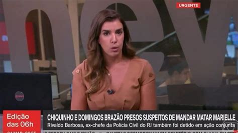 Marielle Franco emissora usa sinal da GloboNews em plantão