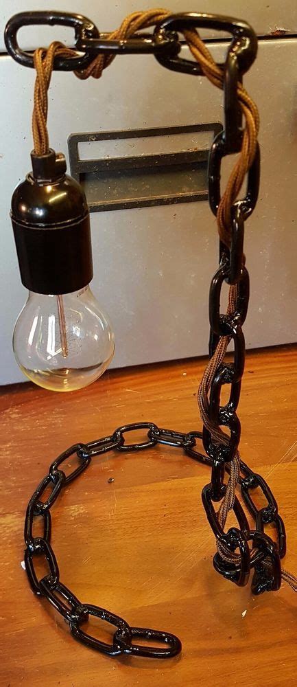 Gothic Style Tabledesk Lamplight Handmade In Uk Welded Chain Bulb Excluded Cool Welding