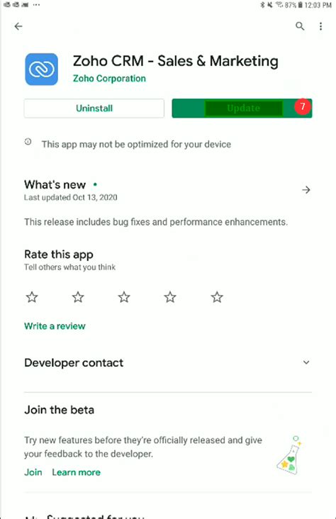 Updating Your Zoho Crm App