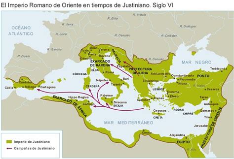 Mapa Del Imperio Romano De Oriente En Tiempos De Justiniano Imperio