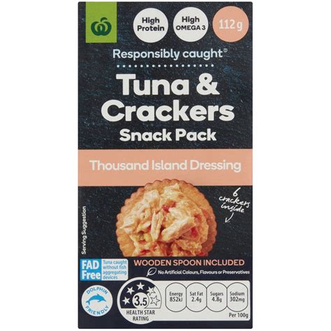 Woolworths Tuna And Crackers Snack Pack Thousand Island 112g Is Halal