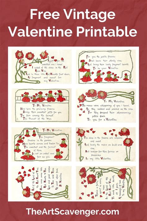 Free Vintage Valentines Printables — The Art Scavenger