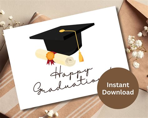 Congratulations Graduation Printable Card Happy Graduation Gift ...