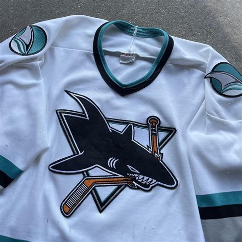 Vintage S San Jose Sharks Ccm Jersey Size Xl Fits Depop