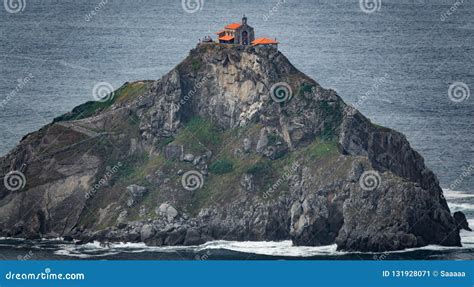 San Juan De Gaztelugatxe Islet and Chapel on Top of it Stock Image ...