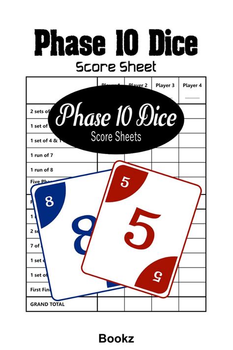 Phase 10 Dice Score Sheets: Phase Ten Dice Game, Phase Ten Scorebook 6" x 9" | Scores, Dice ...