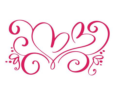 Vector Valentines Day Of Flourish Calligraphy Vintage Hearts 370858