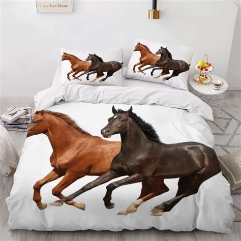 Housse De Couette MERCEDES BENZ Cheval Noir Et Blanc 220x240cm