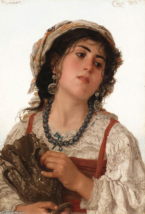 Réplique De Peinture Une jeune fille italienne de Adriano Bonifazi