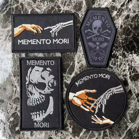 Memento Mori Skull Morale Badge Printing Hook And Loop Patches Tactical