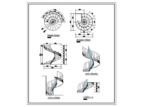 Escada Em Caracol De Concreto Em AutoCAD CAD 90 66 KB Bibliocad