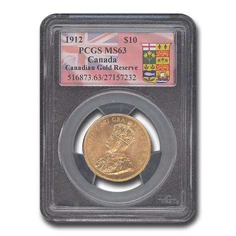 Buy 1912 Canada Gold 10 Reserve Ms 63 Pcgs Apmex