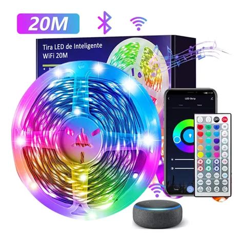 Tiras Led Wifi Inteligente Alexa Multicolor Rgb Luces 20m Meses Sin