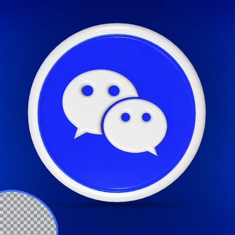 Premium PSD | Icon wechat modern style color blue of circle