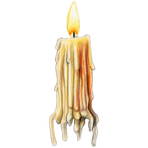 Watercolor Hand Drawn Melting Old Candles 21387131 PNG