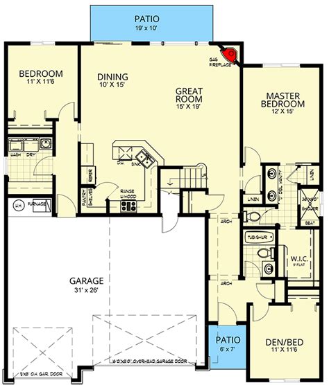 Split Bed New American House Plan With Bonus Room Above Garage 1731