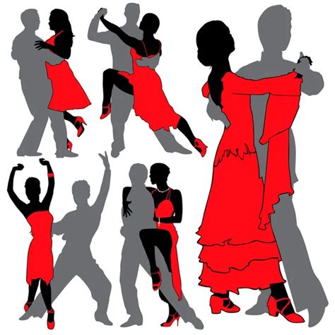 12 Salsa Dancers Silhouettes Set Stock Vector Image By ©kaludov 6828721