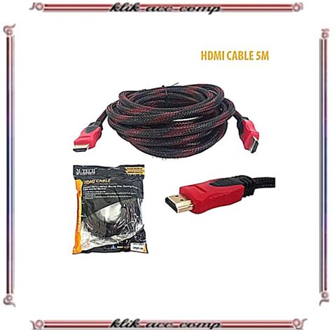 Jual KABEL HDMI 5M SERAT JARING HDMI TO HDMI 5 METER 1080P V1 4 3D HQ