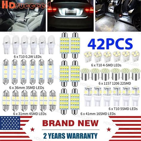 Pcs Trunk License Plate Light Bulbs White Car Interior Combo Led Map