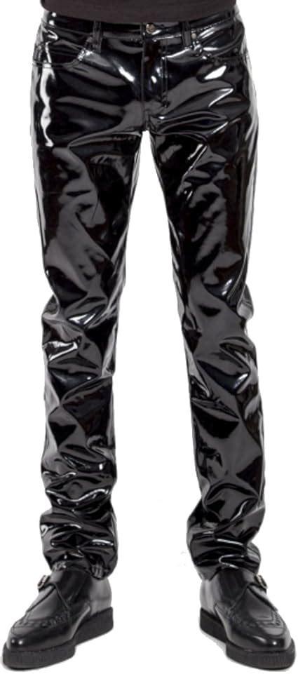 Tripp Nyc Mens Pvc Shiny Black Vinyl Pant 30 Shiny Black Amazonca