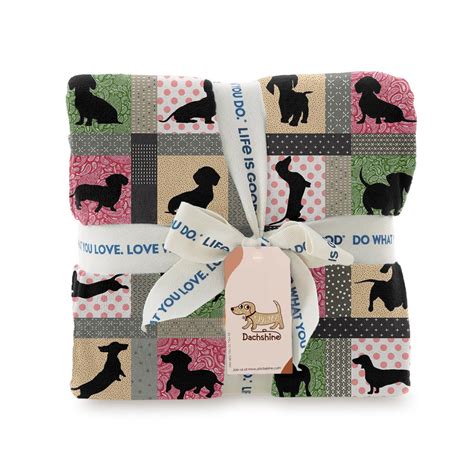 Dachshine Fleece Blanket Playful Dachshunds