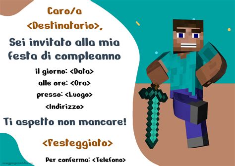 Invito Digitale Minecraft Crea Inviti Personalizzati Di Compleanno