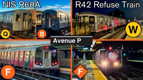 ᴴᴰ⁶⁰ ᴴᴰᴿ NYC Subway PM F FX Trains Ave P with NIS Garbage