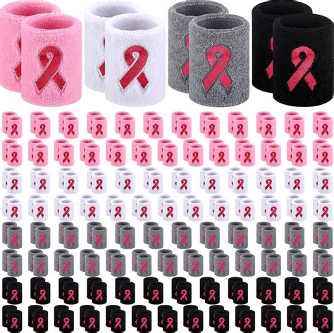 Amazon Pcs Pink Ribbon Wristbands Bulk Breast Cancer