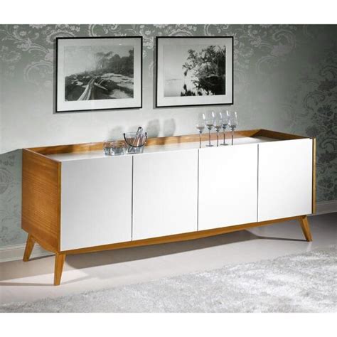 Buffet Novita Portas Gaveta Em Madeira Maci A Mdf Nogal Branco